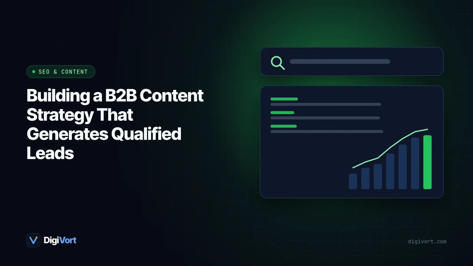 Illustration of a content funnel with articles, case studies and guides leading to a qualified lead form