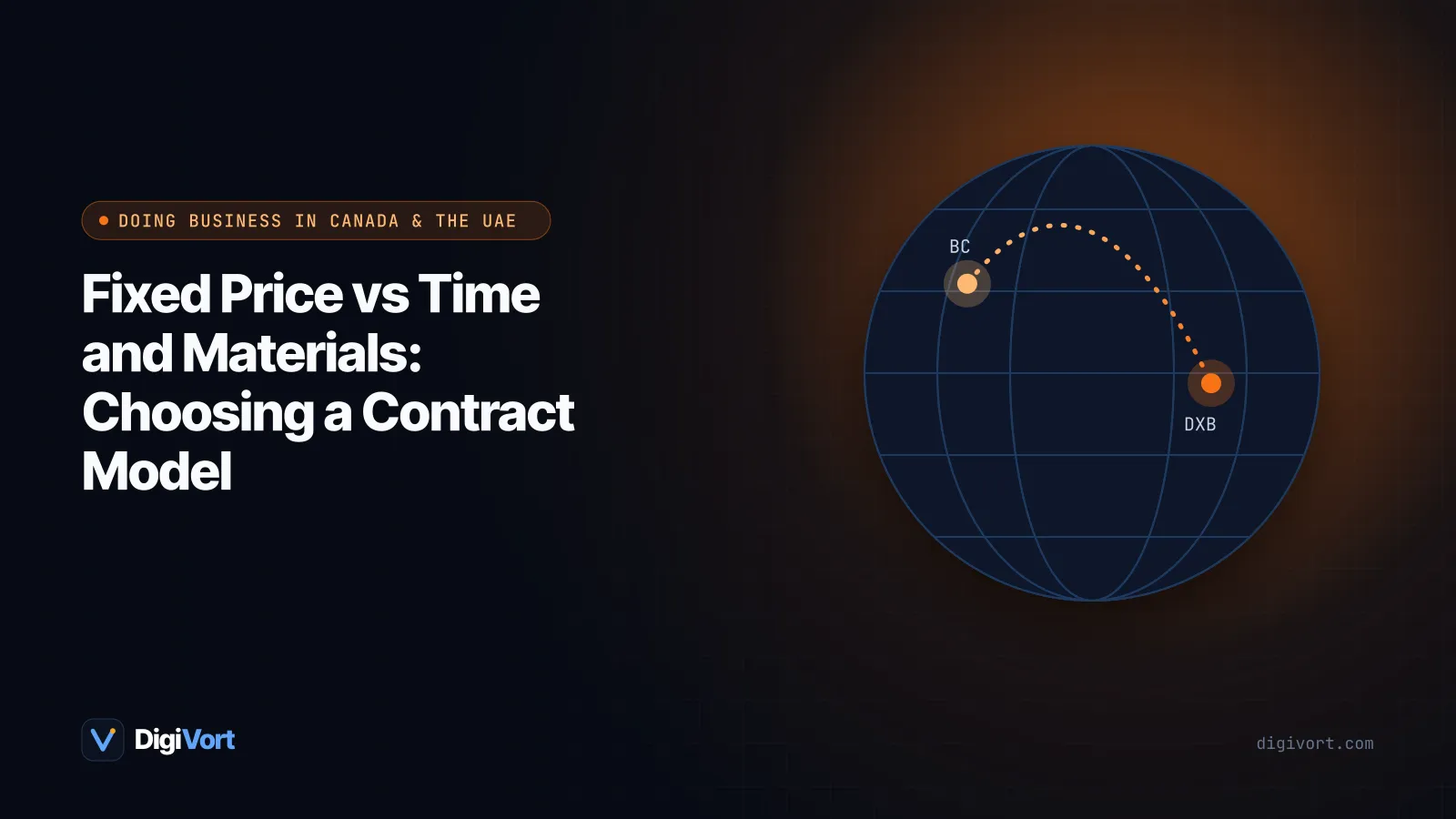 Illustration of a balance scale comparing a sealed fixed-price contract on one side and a timesheet with an hourglass on the other