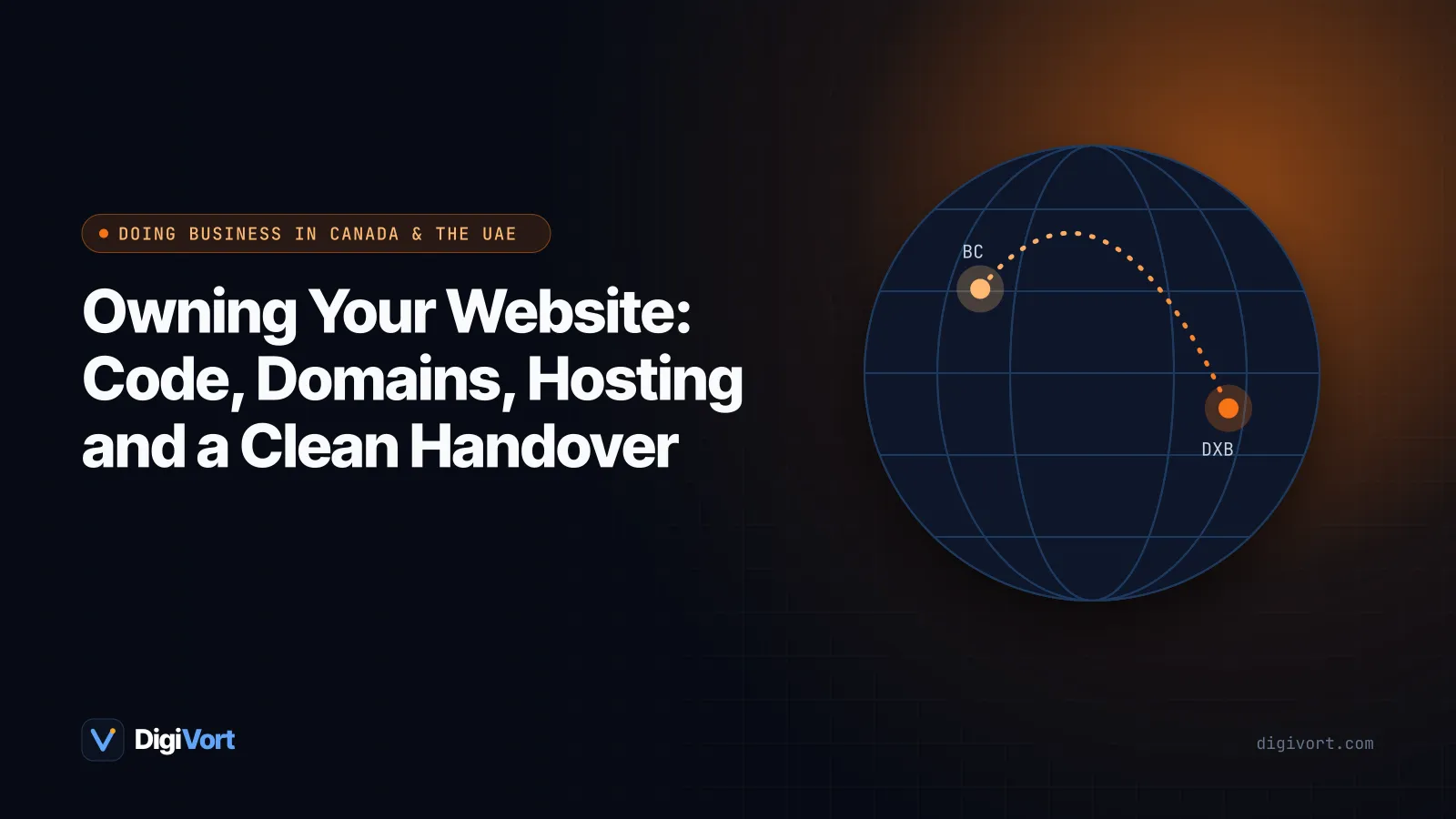 Illustration of a set of keys labelled domain, hosting, code and data being handed from one person to another across a desk