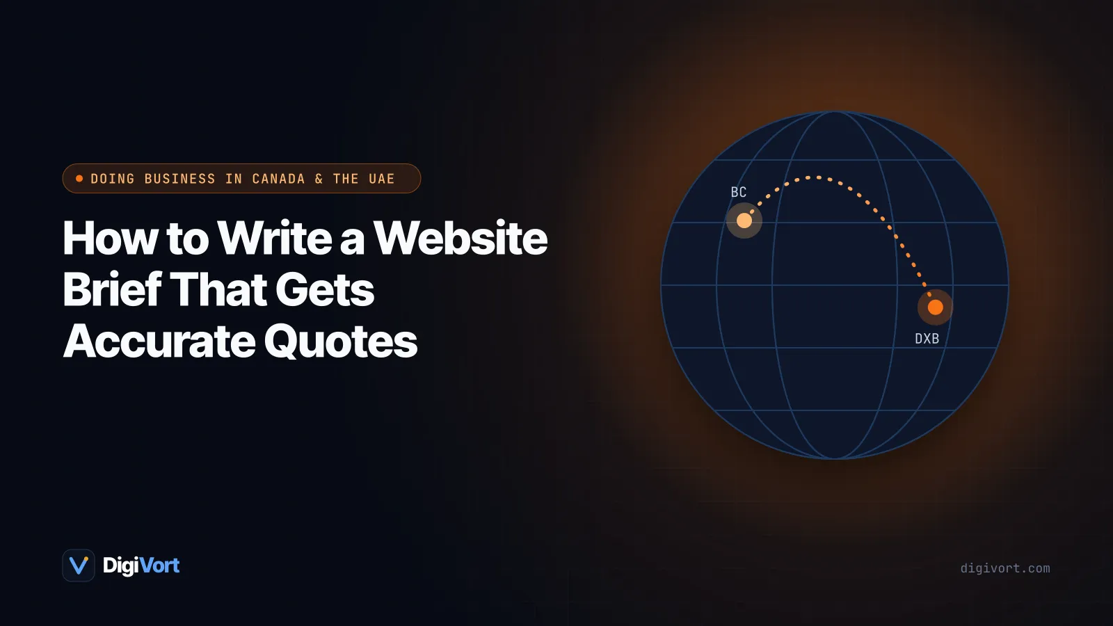 Illustration of a structured website brief document with sections for goals, users, features and budget beside wireframe sketches